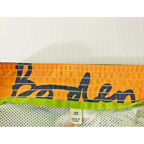 Boden Swim Trunks Shorts Men's Size 32 Multicolor Floral Green Blue White Beach - Picture 3 of 6